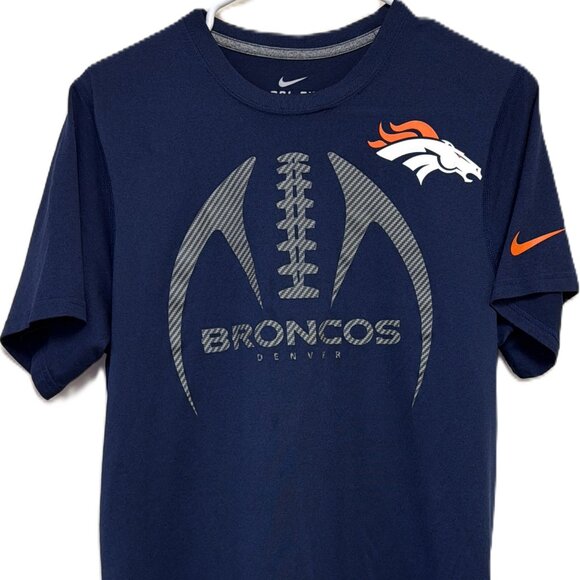 Denver Broncos Navy Blue Nike Dri-Fit T-shirt Shirt Men's S - Small - Picture 2 of 8